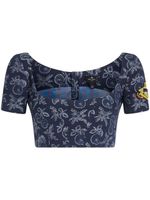 ETRO haut crop à fleurs en jacquard - Bleu - thumbnail