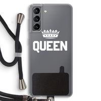 Queen zwart: Samsung Galaxy S21 Transparant Hoesje met koord