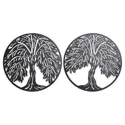 Wanddecoratie DKD Home Decor Boomstructuur Metaal (2 pcs) (40 x 1 x 40 cm)