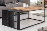 Massief houten salontafel ARCHITECTURE 100cm geolied eiken zwart metalen frame - 41576