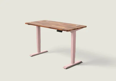 Desktronic HomePro bureau Zachtroze / Massief Walnoot / 140x70 cm