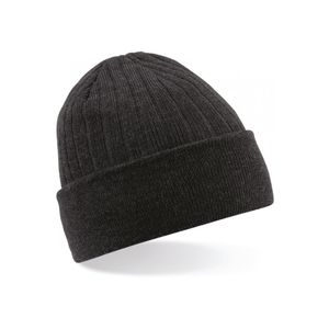 Heren/Dames Beanie Thinsulate Wintermuts 100% acryl wol antraciet grijs