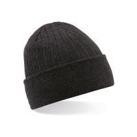 Heren/Dames Beanie Thinsulate Wintermuts 100% acryl wol antraciet grijs