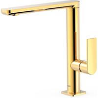 Wastafelkraan Tres Loft | Opbouw | Draaibare uitloop | Mengkraan | Hoog model | 1-hendel | Rond | 24k Goud glans