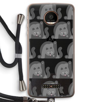 Cats: Motorola Moto Z Force Transparant Hoesje met koord