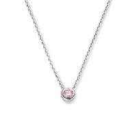 925 Zilveren Collier Oktober Zirkonia Geboortesteen 41+4cm