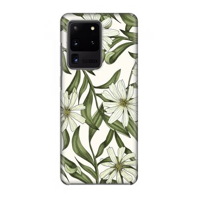 Wit bloemenpatroon: Volledig geprint Samsung Galaxy S20 Ultra Hoesje