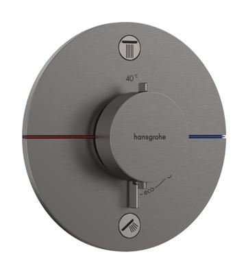 Hansgrohe ShowerSelect Comfort S thermostaat inbouw voor 2 functies met geïntergreerde zekerheidscombinatie volgens EN1717, Brushed Black Chrome