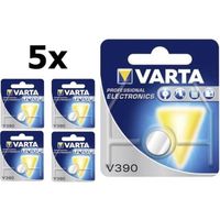 5 Stuks - Varta V390 80mAh 1.55V knoopcel batterij - thumbnail