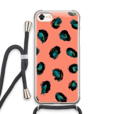 Pink Cheetah: iPhone 7 Transparant Hoesje met koord