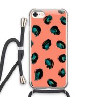 Pink Cheetah: iPhone 7 Transparant Hoesje met koord