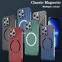 telefoon hoesje Voor Apple iPhone 15 Pro Max Plus iPhone 14 Pro Max iPhone 13 Pro Max 12 11 Slanke behuizing Met Magsafe Ultra dun Schokbestendig Hiilikuitu PC Lightinthebox - thumbnail