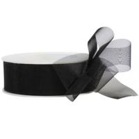 Organza lint 38mm x 25 meter zwart
