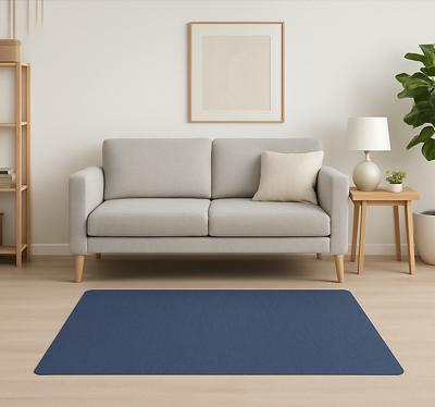 Blauw stofeffect vinyl tapijt woonkamer