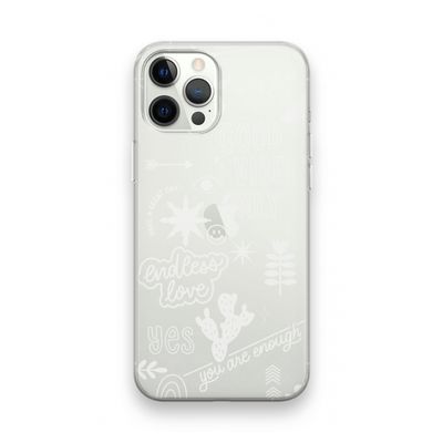 Good vibes: iPhone 12 Pro Transparant Hoesje