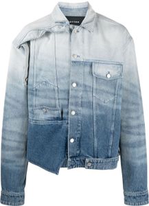 Botter veste en jean effet délavé - Bleu