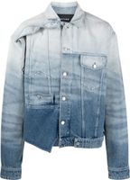 Botter veste en jean effet délavé - Bleu - thumbnail