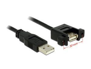 Delock USB-kabel USB 2.0 USB-A stekker, USB-A bus 1.00 m Zwart 85106