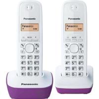Telefono Panasonic KX-TG1612FRF Duo senza FIl senza segreteria bianca viola
