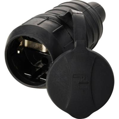 Sygonix SY-6618474 Koppeling met randaarde TPE 250 V/AC Zwart IP44