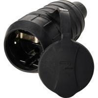 Sygonix SY-6618474 Koppeling met randaarde TPE 250 V/AC Zwart IP44