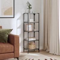 VidaXL Opbergrek met zwart glazen blad 40x30x123 cm staal