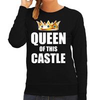 Koningsdag sweater Im the queen of this castle zwart voor dames - thumbnail