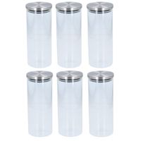 6x Glazen voorraadpot / snoeppot 1500 ml