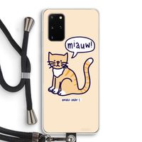 Miauw: Samsung Galaxy S20 Plus Transparant Hoesje met koord