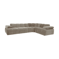 Woood Mojo hoekbank rechts ribstof Donkerzand