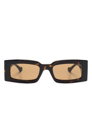 Gucci Eyewear lunettes de soleil rectangulaires à plaque logo - Noir