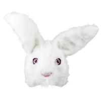 Boland Wit konijn dieren verkleedmasker - pluche - volwassenen - Horror/halloween - carnaval   - - thumbnail