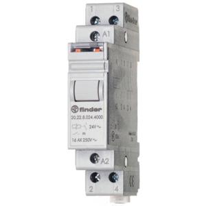 Finder 20.22.8.024.4000 Stroomstootschakelaar DIN-rail 2x NO 24 V/AC 1 stuk(s)