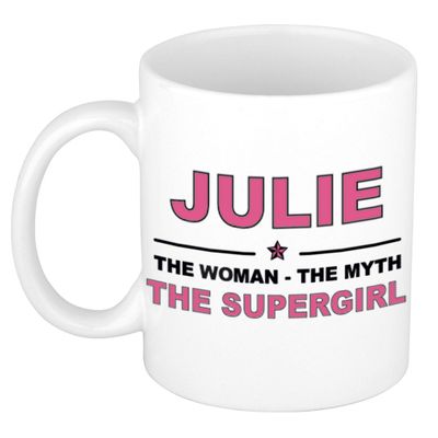 Julie The woman, The myth the supergirl cadeau koffie mok / thee beker 300 ml