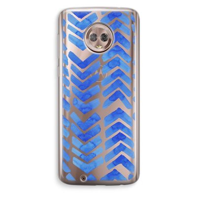 Blauwe pijlen: Motorola Moto G6 Transparant Hoesje