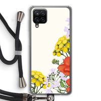 Wilde bloemen: Samsung Galaxy A12 Transparant Hoesje met koord