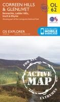 Wandelkaart - Topografische kaart 62 OS Explorer Map | Active Correen Hills / Glenlivet / Bennachie | Ordnance Survey
