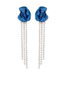 Sterling King boucles d'oreilles Georgia à ornements en cristal - Argent