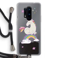 Regenboog eenhoorn: OnePlus 8 Pro Transparant Hoesje met koord