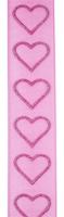 Lint Glittering Hearts Magentha 10mx25mm