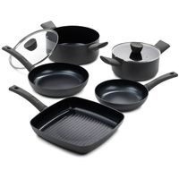 ISENVI Avon Super Combi Grill - Pannenset 5 delig - Ergo grepen - Antraciet - Keramisch - 100% PFAS, PTFE en PFOA vrij