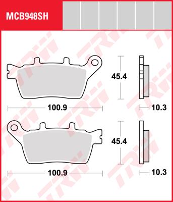 TRW Remblokken, en remschoenen voor de moto, MCB948SH