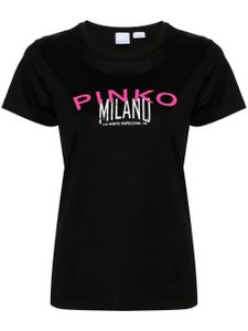 PINKO t-shirt en coton à logo imprimé - Noir