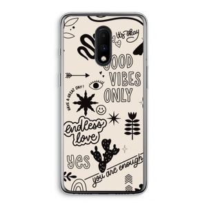 Good vibes: OnePlus 7 Transparant Hoesje