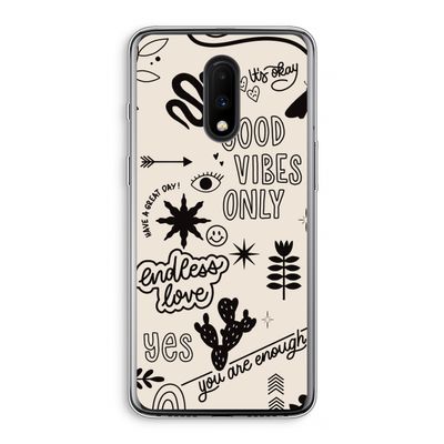Good vibes: OnePlus 7 Transparant Hoesje