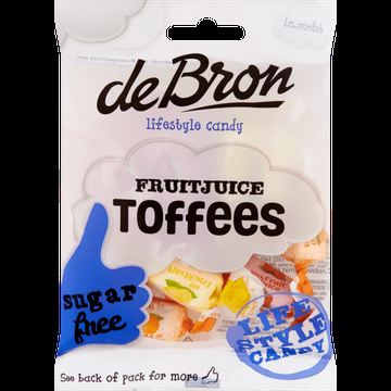 De Bron Fruitjuice Toffees Sugarfree 90 g bij Jumbo