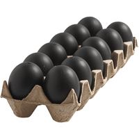 Set van 36x stuks zwarte plastic eieren 6 cm   -