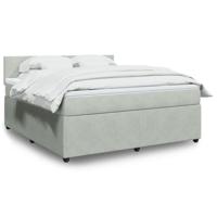 Boxspring met matras fluweel lichtgrijs 180x200 cm