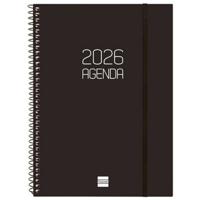Agenda Finocam OPAQUE Zwart A5 15,5 x 21,2 cm 2026