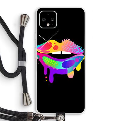 Lip Palette: Pixel 4 XL Transparant Hoesje met koord